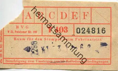Deutschland - Berlin - BVG-Fahrschein