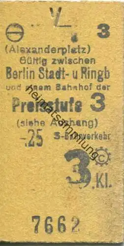 Deutschland - Berlin - S-Bahnverkehr - Alexanderplatz - Gültig zwischen Berlin Stadt- u. Ringbahn und einem Bahnhof der