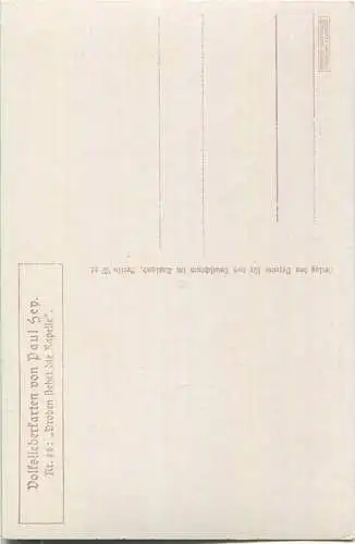 Paul Hey - Volksliederkarte Nr. 96 - Droben stehet die Kapelle - Künstlerkarte 20er Jahre