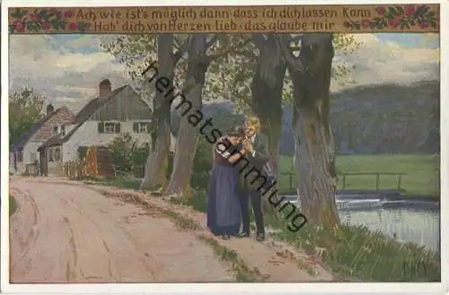 Paul Hey - Volksliederkarte Nr. 72 - Ach wie ist's möglich dann - Künstlerkarte 20er Jahre