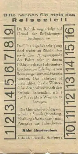 Deutschland - Hamburg - Hamburger Hochbahn Aktiengesellschaft - Fahrschein