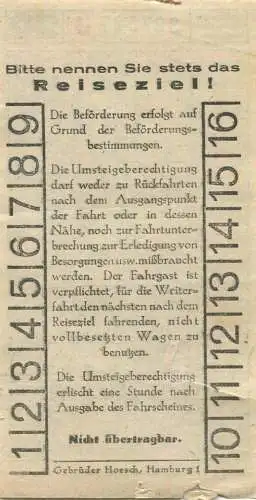 Deutschland - Hamburg - Hamburger Hochbahn Aktiengesellschaft - Fahrschein