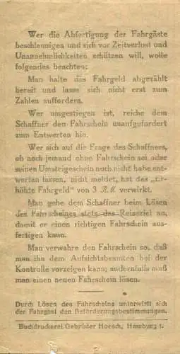 Deutschland - Hamburg - Hamburger Hochbahn Aktiengesellschaft - Fahrschein 15Pf.