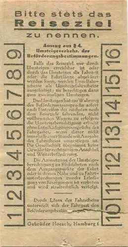 Deutschland - Hamburg - Hamburger Hochbahn Aktiengesellschaft - Fahrschein 25Pf.