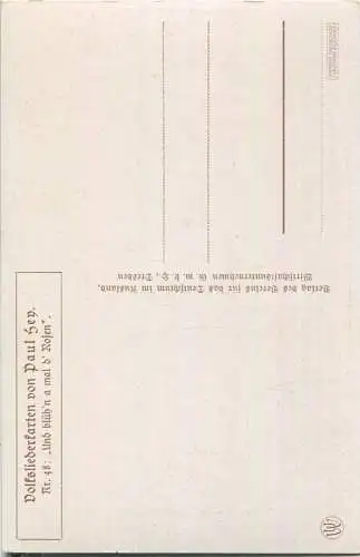 Paul Hey - Volksliederkarte Nr. 48 - Und blüh'n a mal d' Rosen - Künstlerkarte 20er Jahre