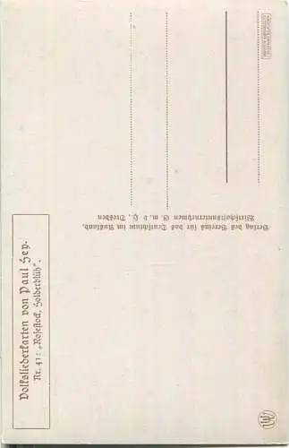 Paul Hey - Volksliederkarte Nr. 41 - Rosestock Holderblüh - Künstlerkarte 20er Jahre