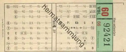 Schweiz - VBL Luzern - Fahrschein