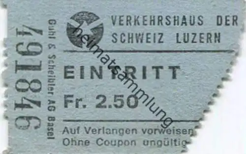 Schweiz - Verkehrshaus der Schweiz Luzern - Eintrittskarte