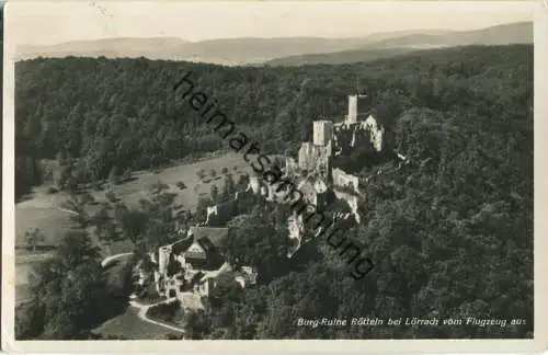 Lörrach - Rötteln - Flugzeugaufnahme - Foto-Ansichtskarte