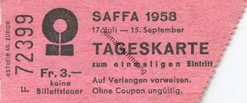 Schweiz - Zürich - Saffa-Ausstellung 1958