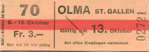 Schweiz - Olma - St. Gallen - 1970 - Eintrittskarte