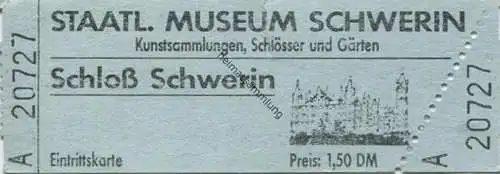 Deutschland - Schloss Schwerin - Eintrittskarte