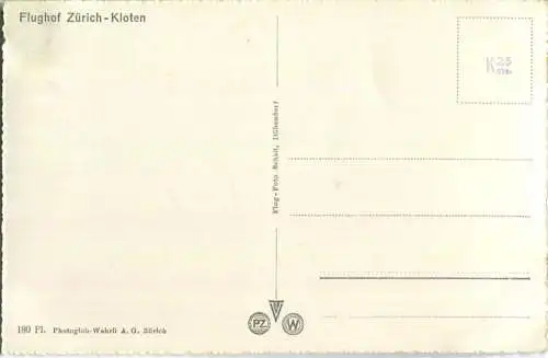Flughof Zürich-Kloten - Flugaufnahme - Foto-Ansichtskarte 50er Jahre