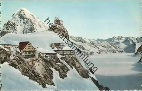 Jungfraujoch - Berghaus - Foto-Ansichtskarte 50er Jahre