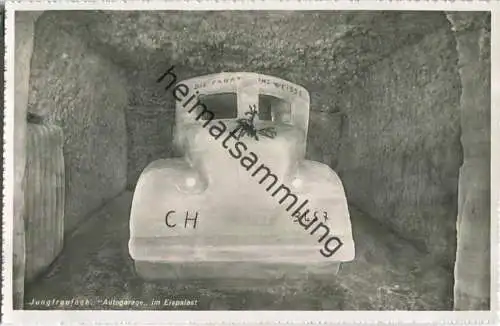 Jungfraujoch - Autogarage - Foto-Ansichtskarte 50er Jahre