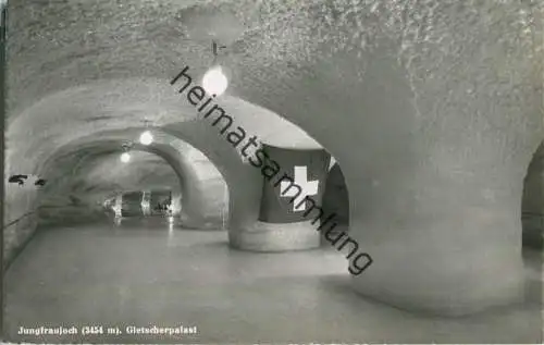 Jungfraujoch - Gletscherpalast - Foto-Ansichtskarte 50er Jahre
