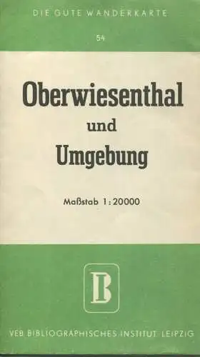 Deutschland - Die gute Wanderkarte - Oberwiesenthal und Umgebung 1:20000 - VEB Bibliogaphisches Institut Leipzig - Mehrf