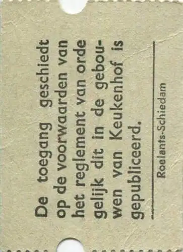 Niederlande - Nationale Bloemententoonstelling Keukenhof - Eintrittskarte