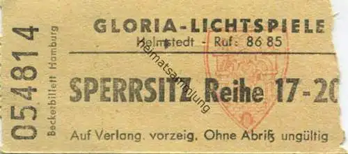 Deutschland - Gloria Lichtspiele Helmstedt - Kinokarte