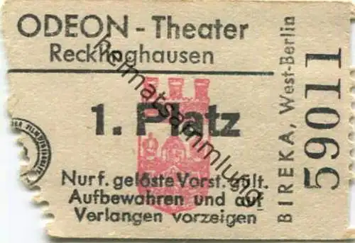 Deutschland - Odeon-Theater Recklinghausen - Kinokarte