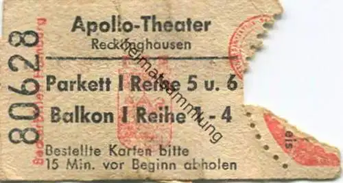 Deutschland - Apollo-Theater Recklinghausen - Kinokarte