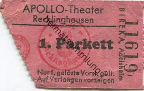 Deutschland - Apollo-Theater Recklinghausen - Kinokarte