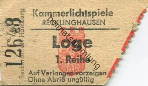 Deutschland - Kammerlichtspiele Recklinghausen - Eintrittskarte