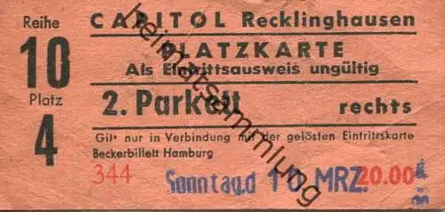 Deutschland - Capitol Recklinghausen - Platzkarte