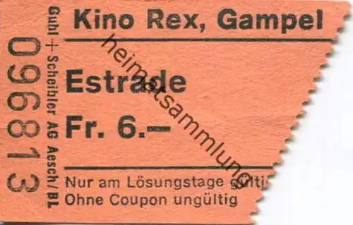 Schweiz - Kino Rex Gampel - Eintrittskarte