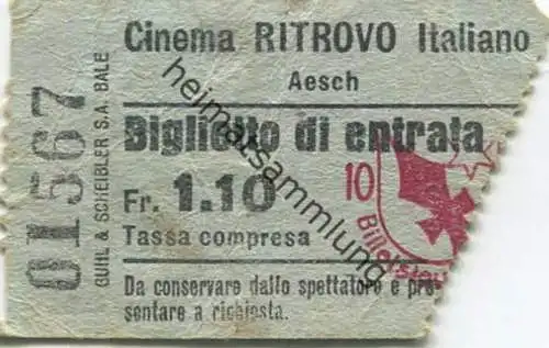 Schweiz - Cinema Ritrovo Italiano Aesch - Kinokarte