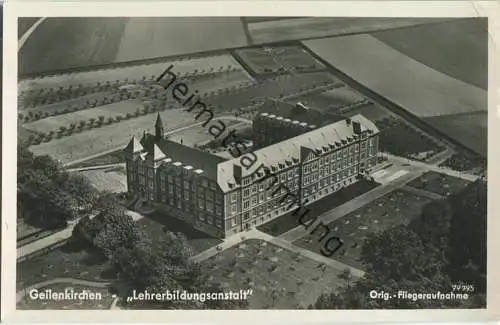 Geilenkirchen - Lehrerbildungsanstalt - Fliegeraufnahme - Foto-Ansichtskarte - Posthilfstellenstempel Groten