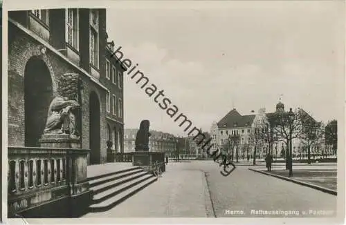 Herne - Rathauseingang - Post - Foto-Ansichtskarte