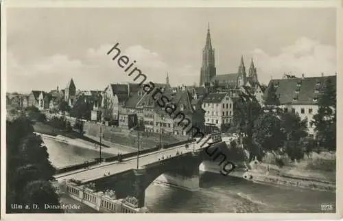 Ulm - Donaubrücke - Straßenbahn - Foto-Ansichtskarte