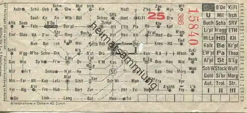 Schweiz - Verkehrsbetriebe der Stadt Zürich VBZ - Fahrschein