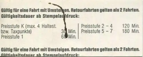 Schweiz - Tarifverbund Basel - Fahrkarte