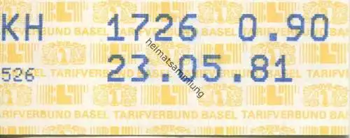 Schweiz - Tarifverbund Basel - Fahrkarte