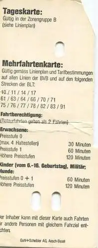 Schweiz - Tarifverbund Basel - Mehrfahrtenkarte Kind  - Billet 10.00 Fr.