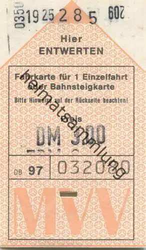 Deutschland - MVV - München Fahrkarte DM 3,00