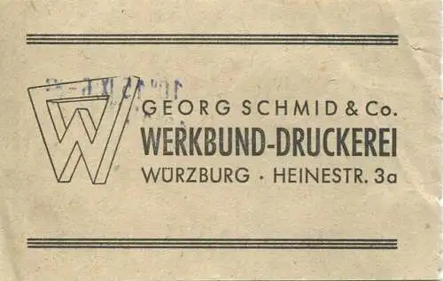 Deutschland - Würzburger Strassenbahn GmbH - Fahrschein - rückseitig Werbung Werkbund-Druckerei Heinestr. 3a