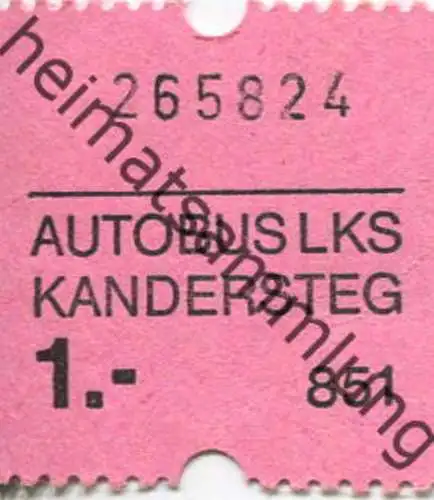 Schweiz - Autobus LKS Kandersteg - Fahrschein 1.-