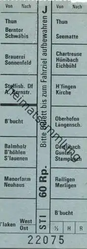 Schweiz - STI Verkehrsbetriebe Steffisburg-Thun-Interlaken - Fahrkarte 60Rp.