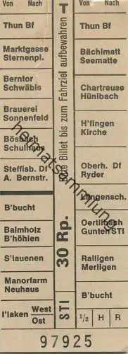 Schweiz - STI Verkehrsbetriebe Steffisburg-Thun-Interlaken - Fahrkarte 30Rp.