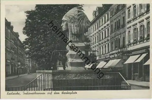 Karlsruhe - Indianerbrunnen auf dem Werderplatz