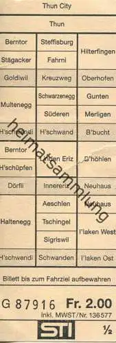 Schweiz - STI Steffisburg&ndash;Thun&ndash;Interlaken - Fahrschein Fr. 2.00