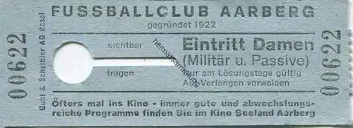 Schweiz - Fussballclub Aarberg gegründet 1922 - Eintritt Damen