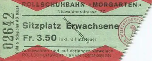 Schweiz - Basel - Rollschuhbahn Morgarten - Nidwaldnerstrasse 20 - Sitzplatz Erwachsene Fr. 3.50