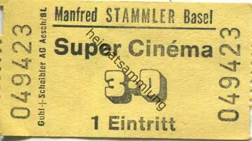 Schweiz - Manfred Stammler Basel - Super Cinema 3-D - Eintrittskarte