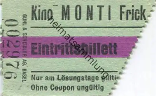 Schweiz - Kino Monti Frick - Kinokarte