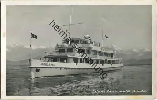 Bodensee - Dieselmotorschiff Schwaben - Foto-Ansichtskarte