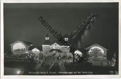 Sellin - Rügen - Abendkonzert auf der Seebrücke - Foto-Ansichtskarte
